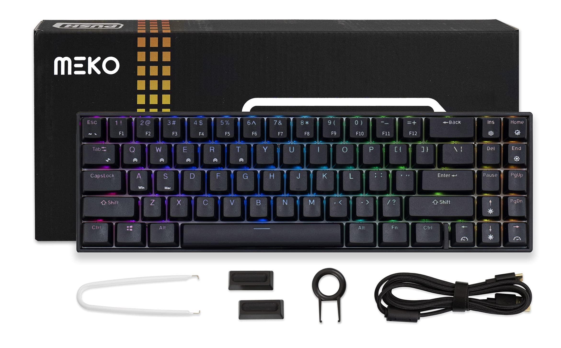 MEKO MEKO Push 65 percent RGB LED Hotswap Bluetooth Double Shot ABS Mechanical Keyboard (Cherry MX Brown)