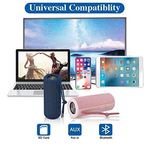XENEO XENEO X21 Dual Portable Bluetooth Wireless Speakers Waterproof for Stereo Sound with FM Radio, Micro SD Card, Aux-in, IPX6, 30W for Outdoor, Home, Office, Party and Travel (Pink + Blue)