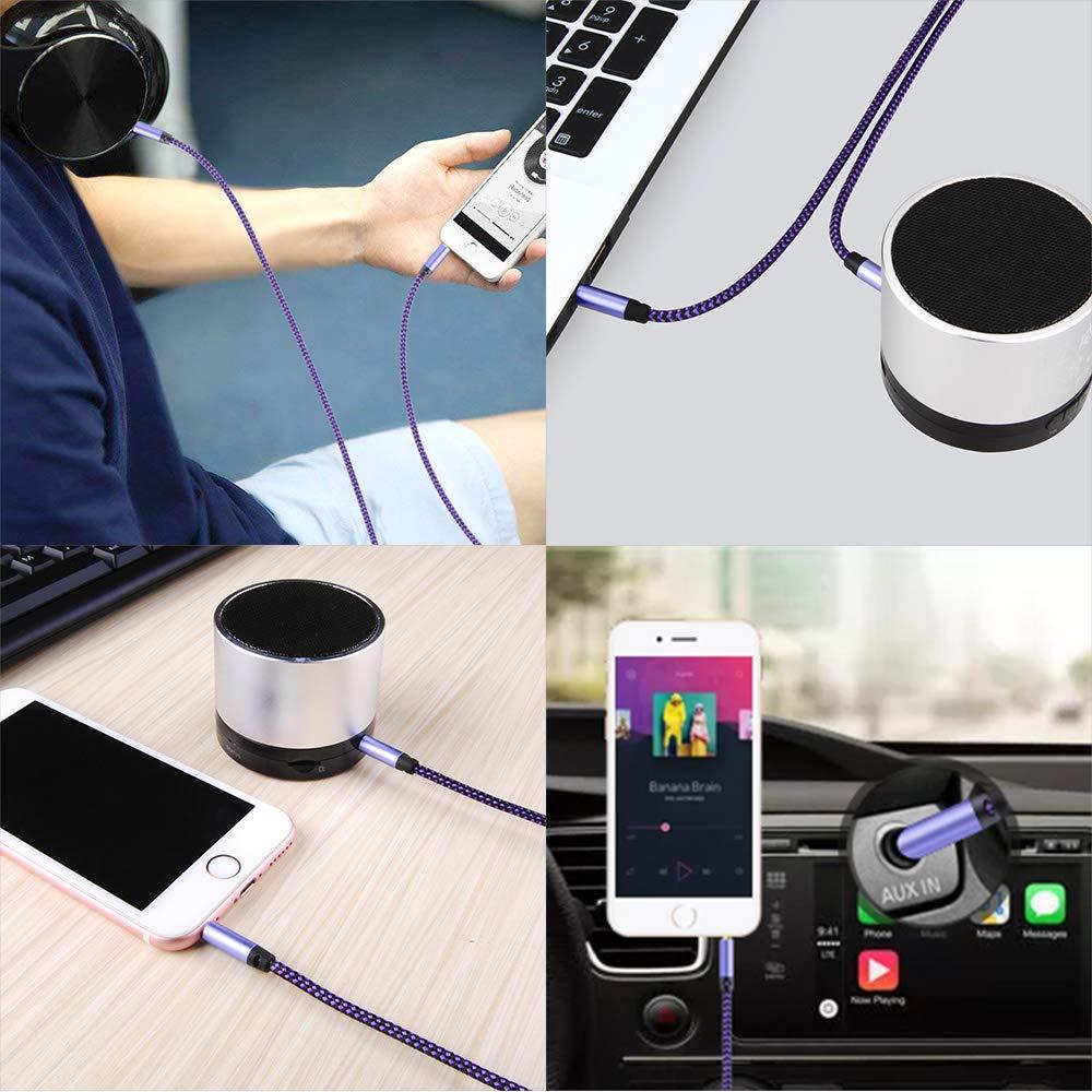 AILKIN AILKIN AUX Cord for Car, 2 Pack 3.5mm Auxiliary Audio Cable, Braided Stereo AUX Chords Compatible Headphone Car, iPhone, iPod, iPad, Samsung Galaxy, HTC, LG, Google Pixel, Tablet & More-5Feet/1.5M