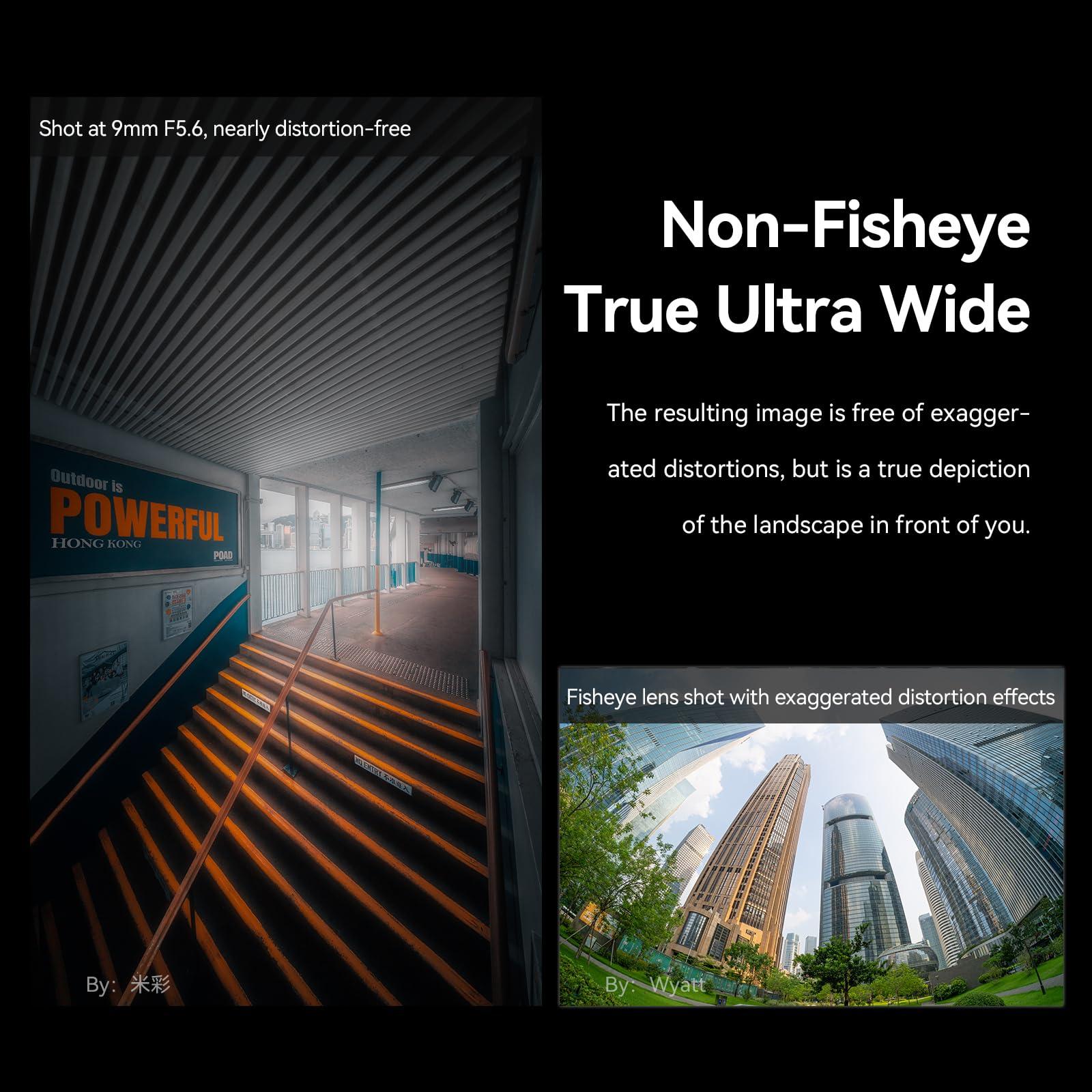 brightin star Brightin Star 9mm F5.6 Lens for Sony E-Mount, Full Frame 132 Ultra Wide Angle Manual Focus Prime Mirrorless Camera Lens for A7 III A7R IV A7C A7S III A1 A7 IV A6600 ZV-E10 ZV-1 A9 II