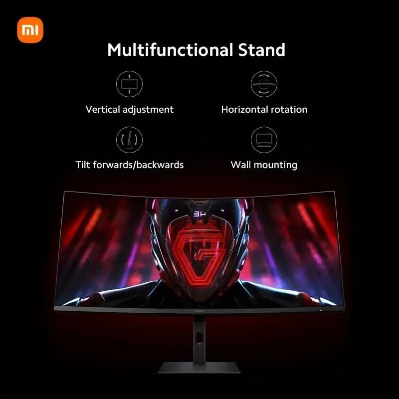 Xiaomi Xiaomi Curved Gaming Monitor 34-inch 180Hz High Reshed Rate 1ms Fast FreeSync Premium Professional Calibration 95% DCI-P3 100% sRGB* Low Blue Light Computer Screen Monitor Desktop Monitor