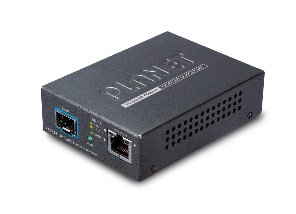 PLANET TECHNOLOGY XT-705A 10G/5G/2.5G/1G/100M Copper to 10GBASE-X SFP+ Media Converter