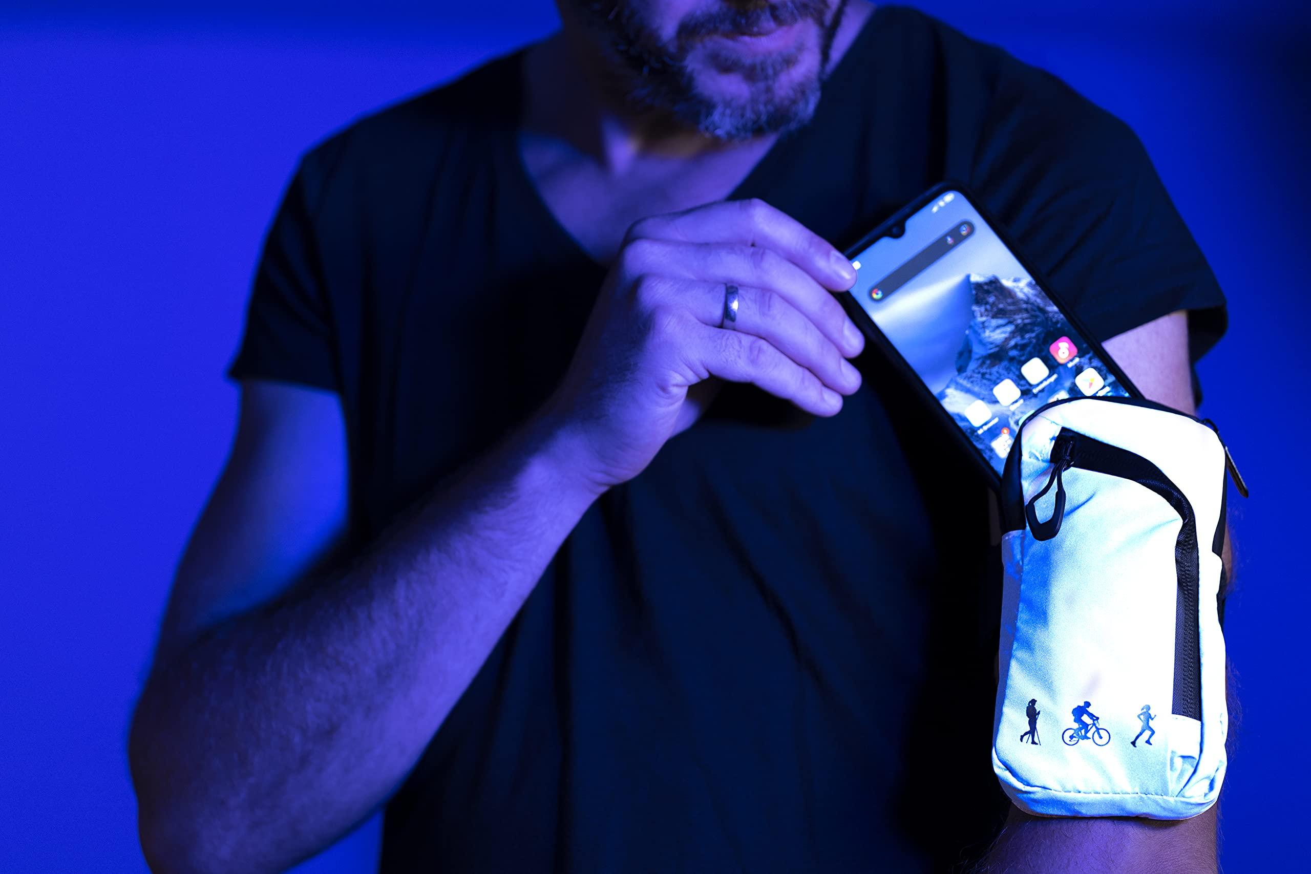 Troika Troika ABG03/GY Arm Bag with 2 Zipped Compartments Polyester in Grey/Black Reflective, Grey/Black, 12cm, Modern