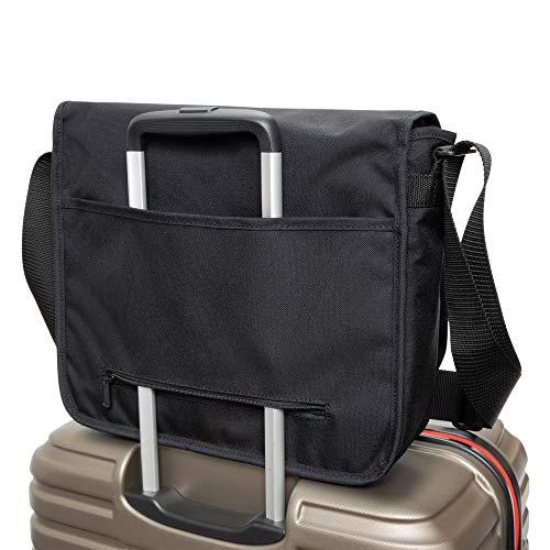 Manhattan Portage Manhattan Portage Deluxe Computer Bag 13 Inch Padded Laptop Sleeve Spacious Compartment Attach To Rolling Luggage Water Resistant Cordura (Black)