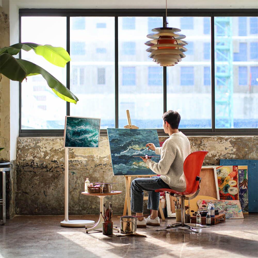 LG LG 27-Inch Class StanbyMe 1080p-Portable Touch-Screen-Monitor 27ART10AKPL, Built-in Battery, Full Swivel Rotation, 60Hz Refresh Rate, Calming Beige