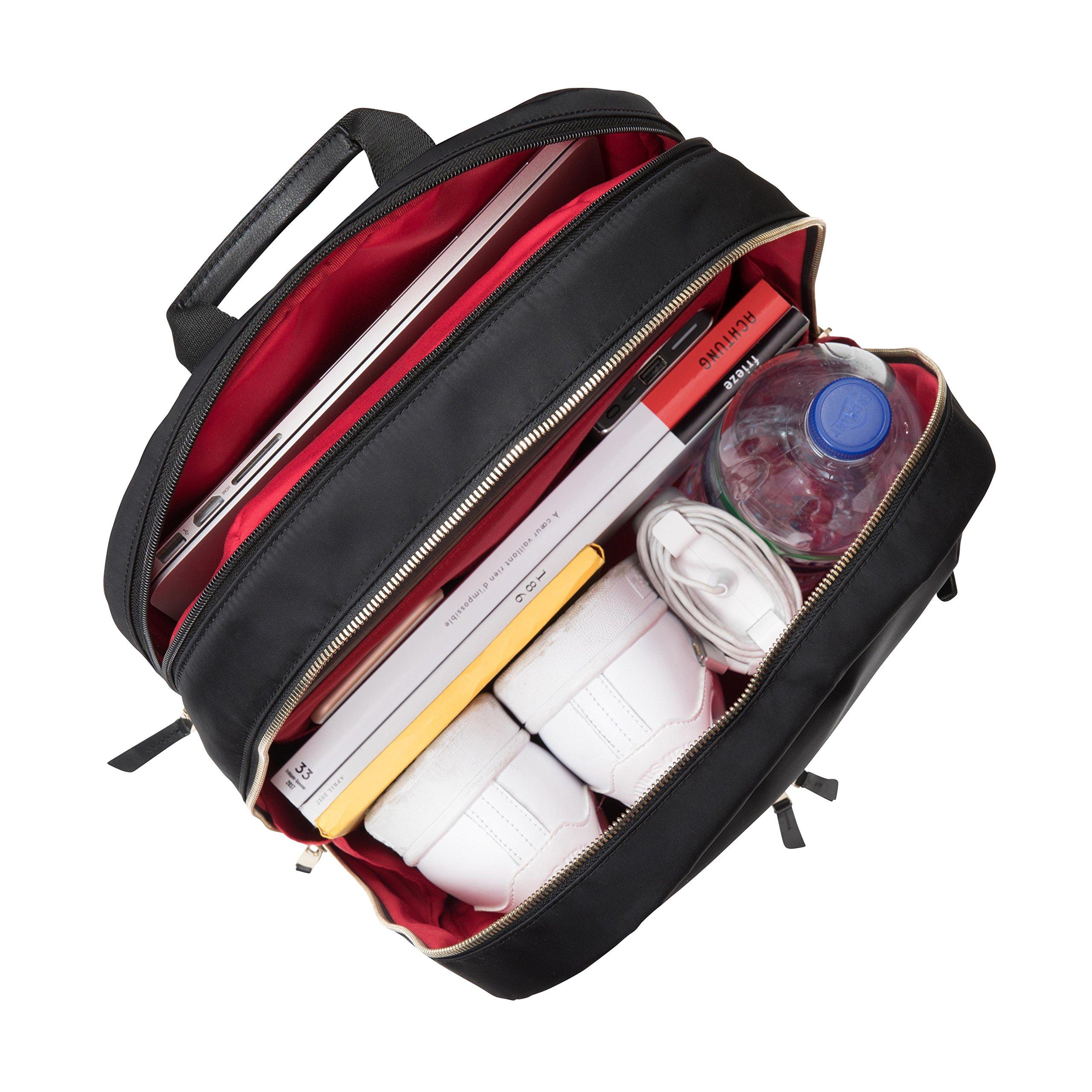 KNOMO KNOMO Beaufort 15.6" Laptop Backpack Work Bag Purse for Women Large Travel Rucksack with Golden Zip, Black