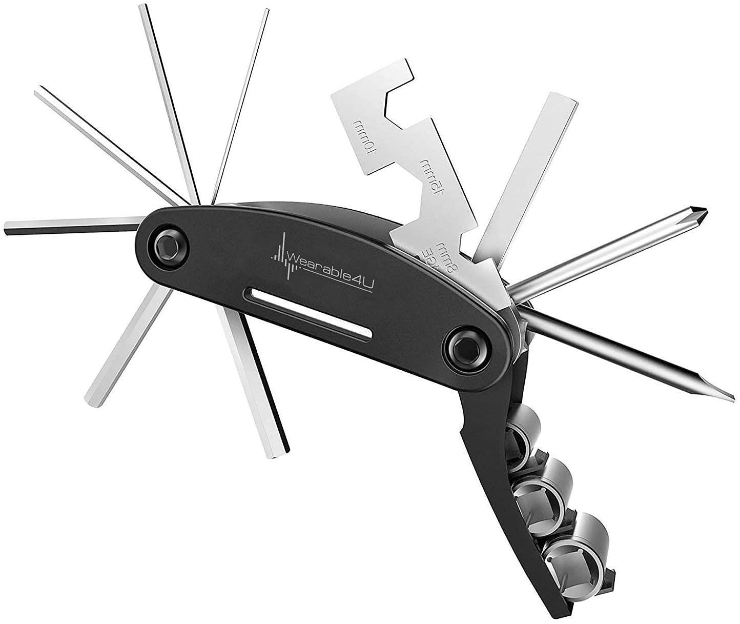 Wearable4U Wearable4U - Garmin Rally RK100, Single-Sensing Power Meter with Zero Degree Float Replacement Cleats and Bike Multi-Tool Bundle