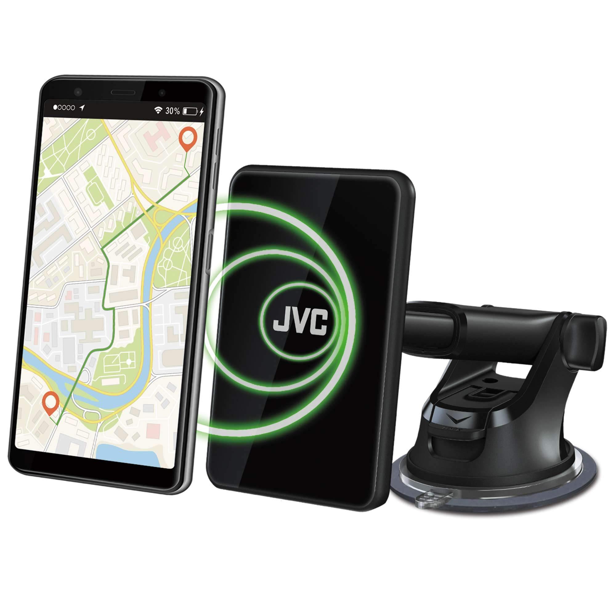 JVC JVC KW-V960BW CDDVD AV Receiver with Bluetooth, Wireless Android Auto & Wireless Apple CarPlay, Includes KS-GC10Q Qi Wireless Charging Magnetic Mount Cradle