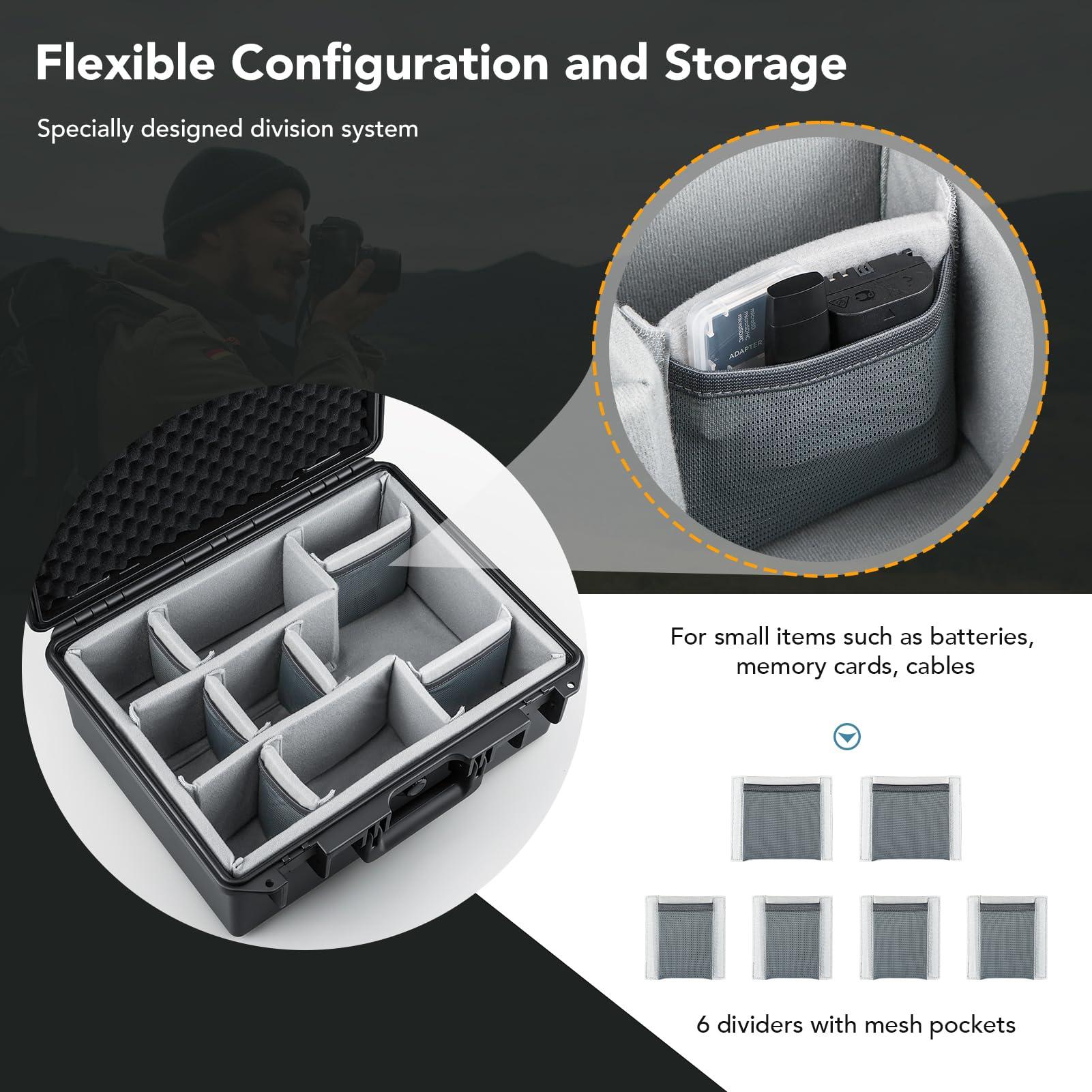 Lykus Lykus PVC1 Waterproof Hard Case with Padded Dividers for Cameras, Lenses, Dual DJI Mavic/Air/Mini drones