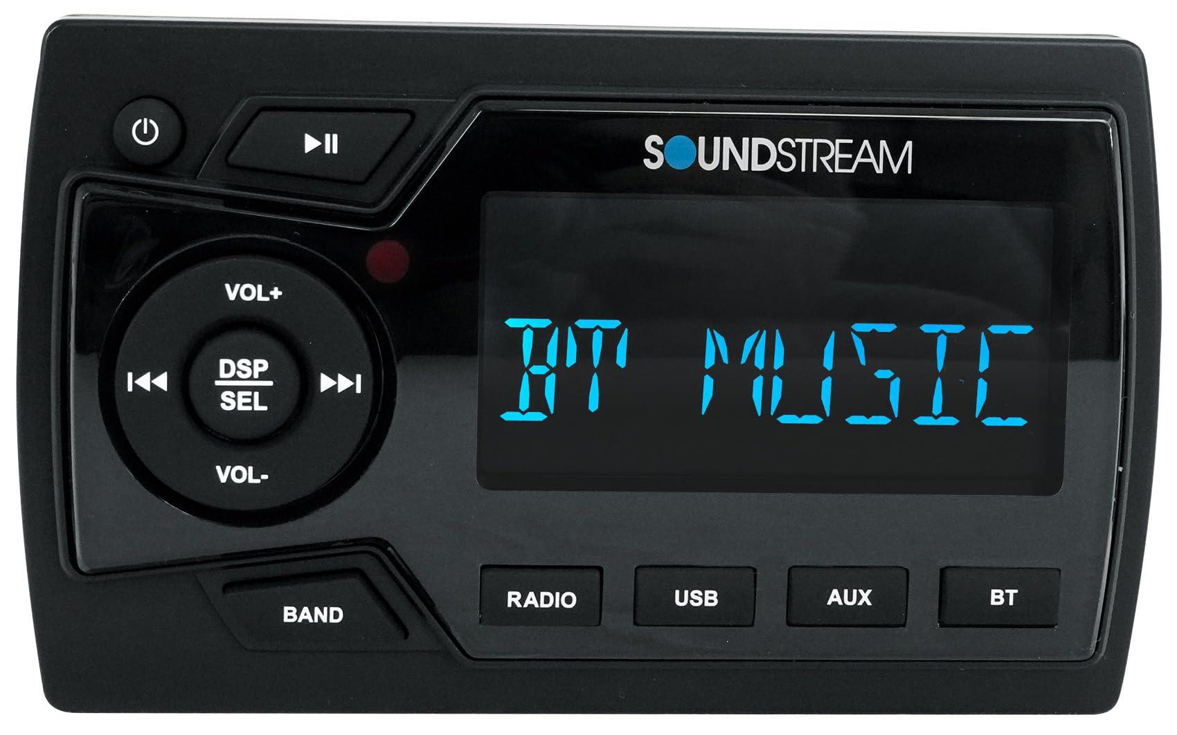 Audiosavings Audiosavings Bundle: Soundstream MHU-32 Marine ATV/UTV Digital Media Receiver Bluetooth/AUX/USB Bundle with (2) Pair Rockville MS525B 5.25" 400 Watt Waterproof Marine Speaker 2-Way (3 Items)