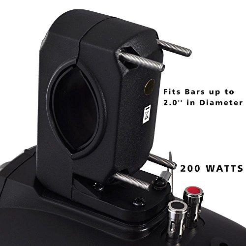 Sound Around Waterproof Marine Wakeboard Tower Speakers - 6.5” Dual Subwoofer Speaker Set and 1.0” Tweeters, LED Lights and 200 Watt Power - 2-way Boat Audio System with Mounting Bracket - PLMRWB65LEB (Black)