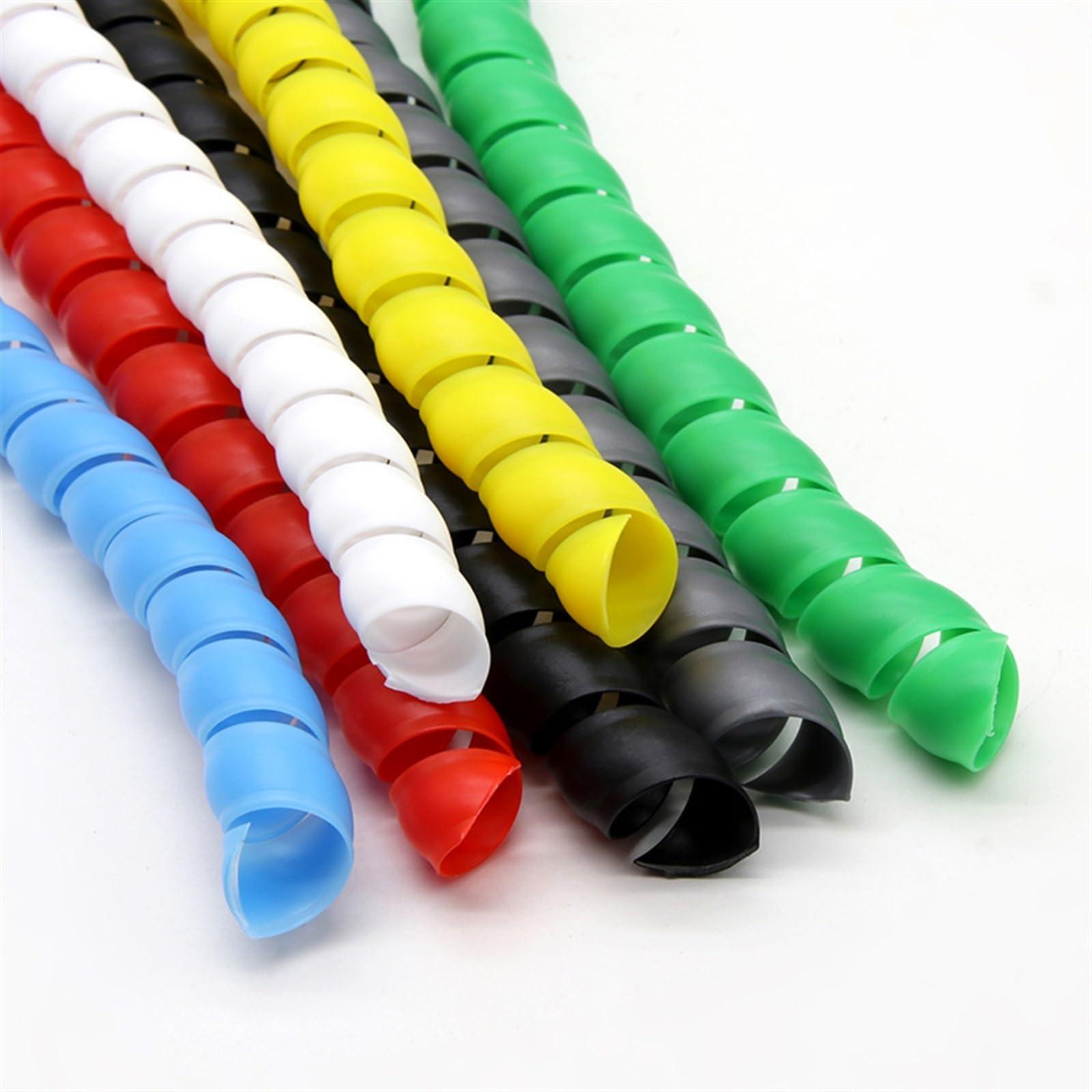 ELLANA spiral protector Spiral Cable Protector 8mm 40mm Spiral Wrap Winding Line Organizer Flexible Cable Wire Cover Pipe Cable Sleeve Tube wraps cable(Green,ID 12mm 10 Meters)