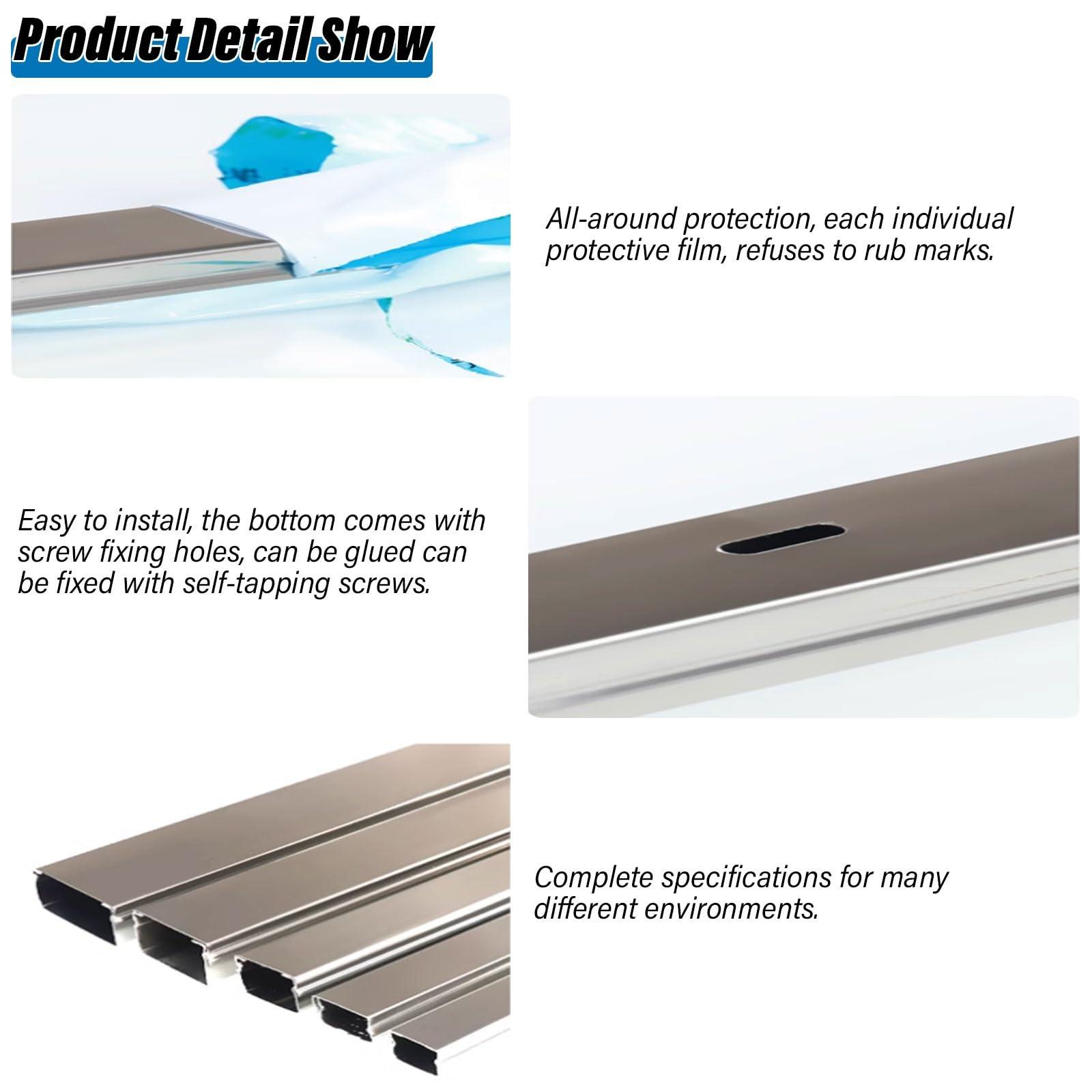 HAIXHX Stainless Steel Cable Raceway Cord Cover, Metal Cord Cover Channels/Heavy Duty Floor Cable Protector, Prevent Trip Hazard for Home Office Or Outdoor Settings (Color : S304, Size : 100x50mm (3.94x1.