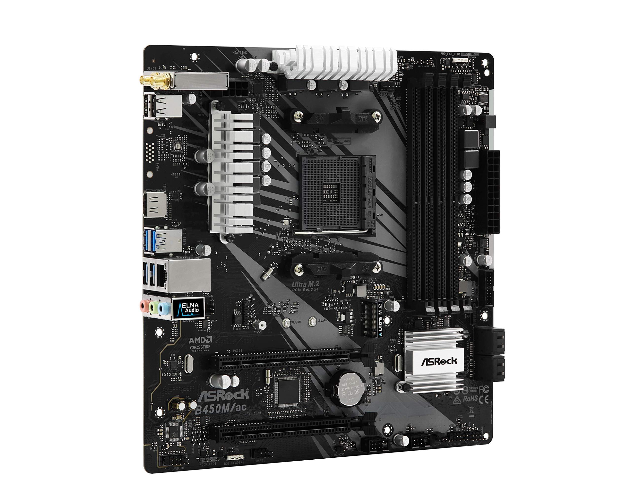 ASRock Asrock B450M/AC AM4 B450 Motherboard