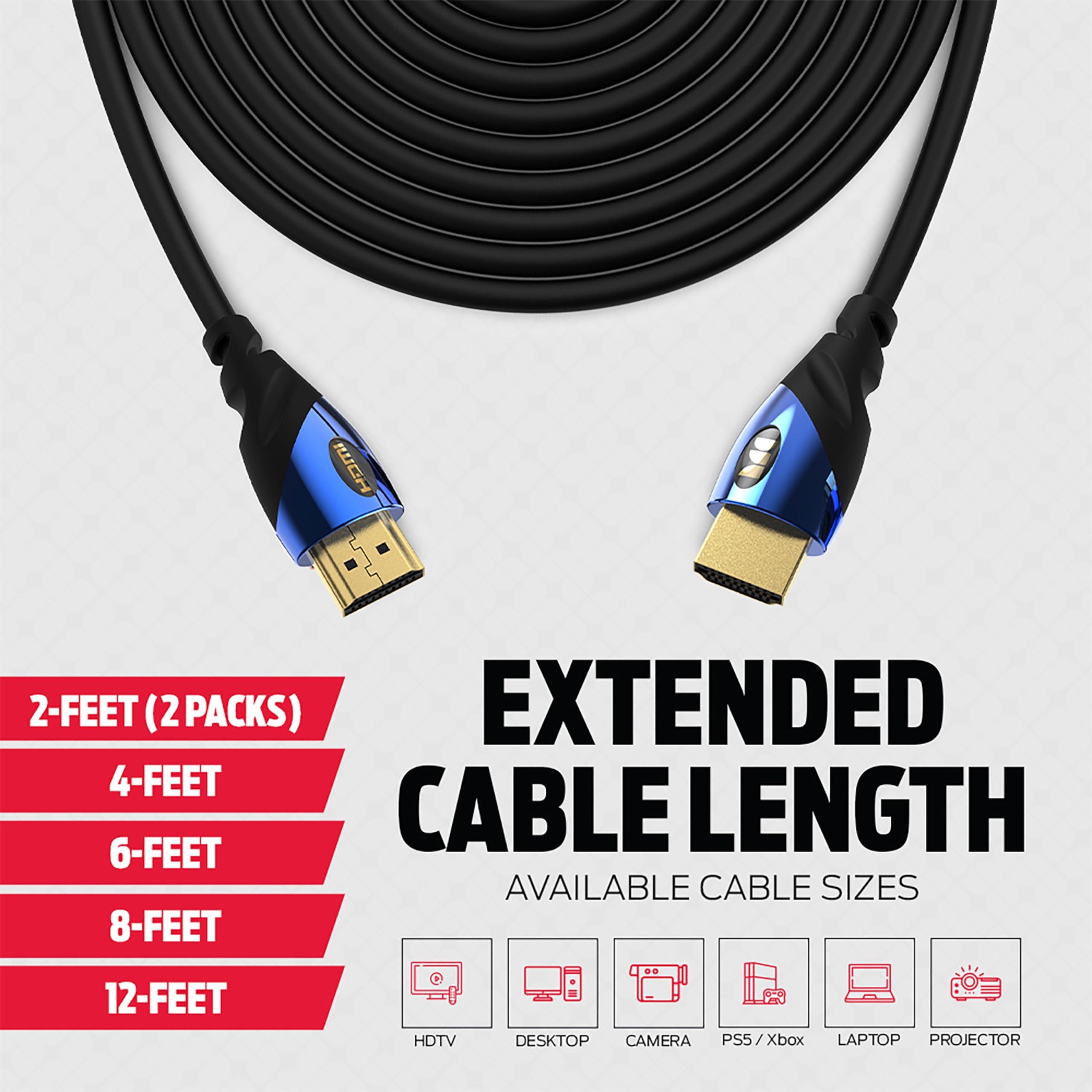 Monster Monster 12ft. 8K Ultra High-Speed HDMI 2.1 Cable 48Gbps with eARC, Certified 8K @60Hz, 4K@120Hz Compatible with PS5, PS4, Xbox Series X, Roku, Apple, Fire TV, Smart TV, Gaming Monitor