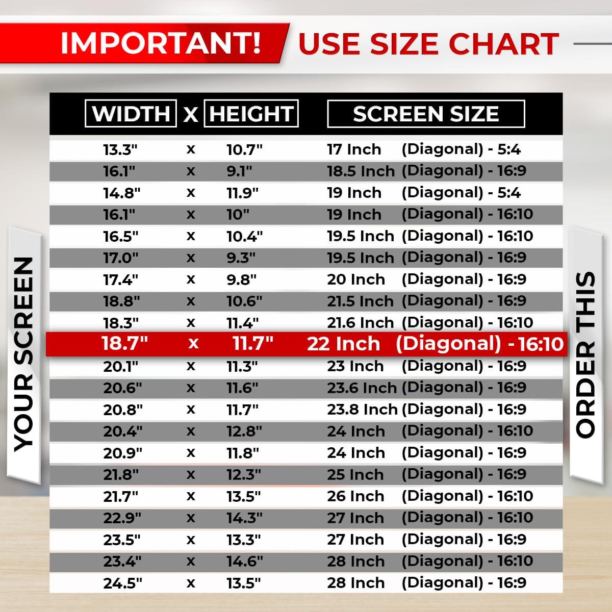 SightPro SightPro 22 Inch 16:10 Computer Privacy Screen Filter for Monitor - Privacy Shield and Anti-Glare Protector