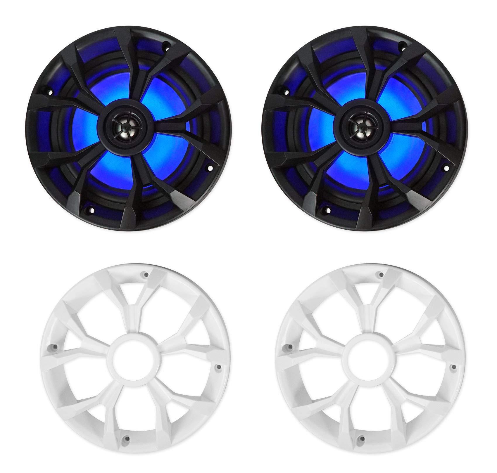 Rockville Rockville 3 RKL65MBW Dual 6.5" Marine Wakeboard LED Speakers+2 Color Grilles