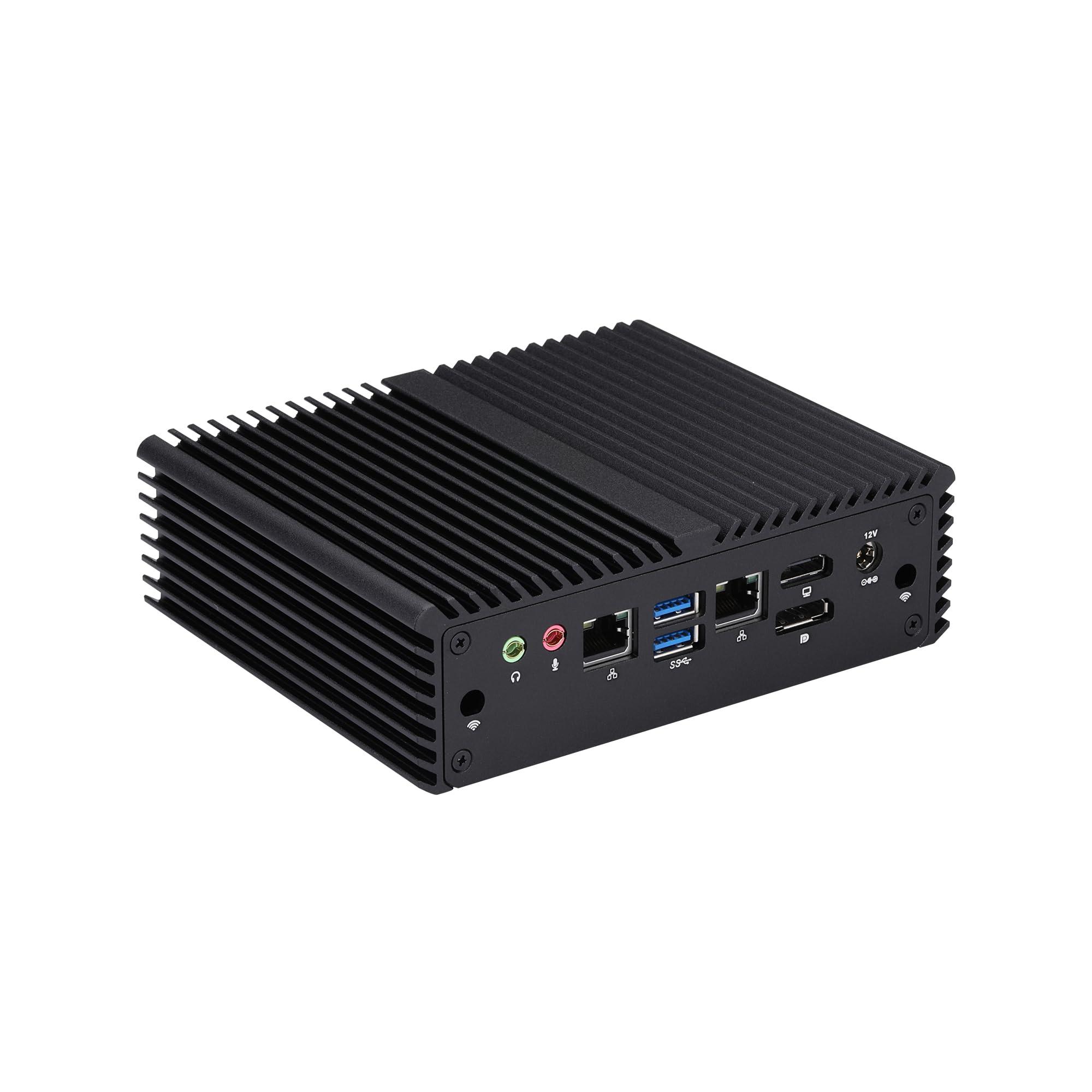 Qotom Qotom Industrial PC Q30921P 5405U Whiskey Lake, 2.3GHz AES-NI (4GB RAM 128GB M.2 SSD WiFi) RS232,Dual LAN,DP+HD,Auto Power On, Industrial Mini PC