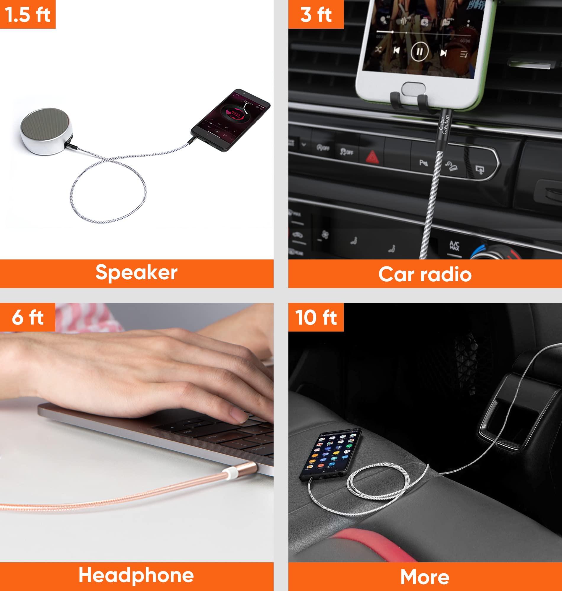 CableCreation CableCreation 3.5mm Male to Male Aux cbale Bundle with 3.5mm Headphone Extension Cable