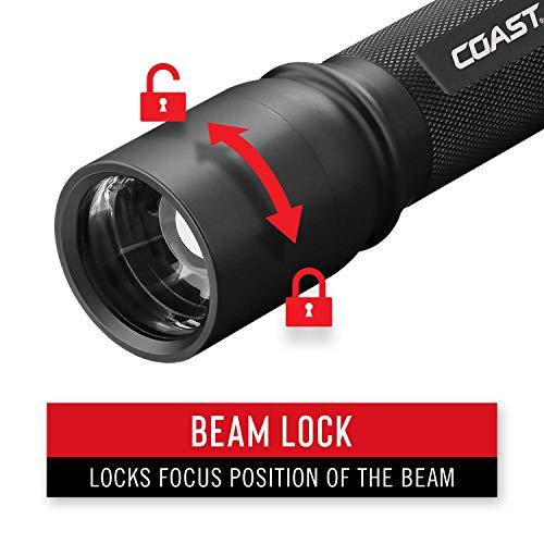 Coast Coast HP7R 300 Lumen Rechargeable LED Flashlight with Slide Focus, Black