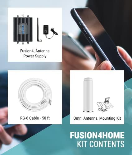 SureCall SureCall Fusion4Home Cell Phone Signal Booster up to 2000 sq ft, Boosts 5G/4G LTE, Omni Outdoor Antenna, Home & Office Multi-User All Carrier, Verizon AT&T Sprint T-Mobile, FCC Approved, USA Company