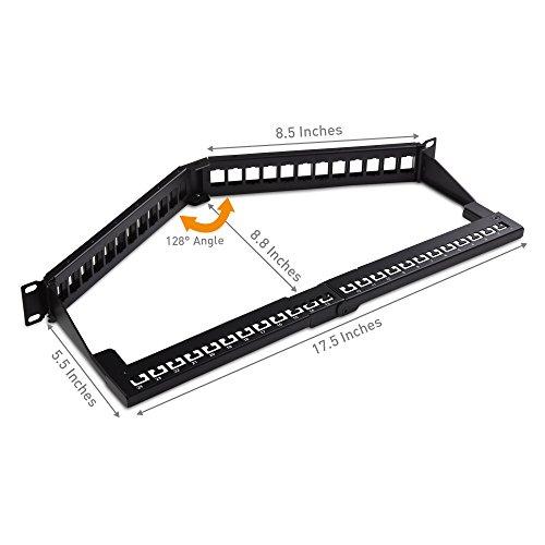Cable Matters Cable Matters 24-Port Keystone Jack Blank 19” Angled Patch Panel