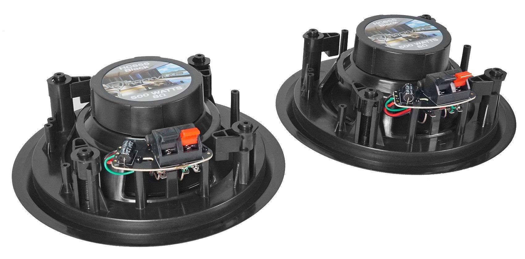 Rockville Rockville Bundle: (1) Rockville Rock Zone 8-Channel 1000W RMS Multi Room Receiver/Amplifier Bundle with (8) Pair Rockville HC655 Black 6.5" 500 Watt in-Ceiling Home Theater Speakers 8-Ohm (9 Items)