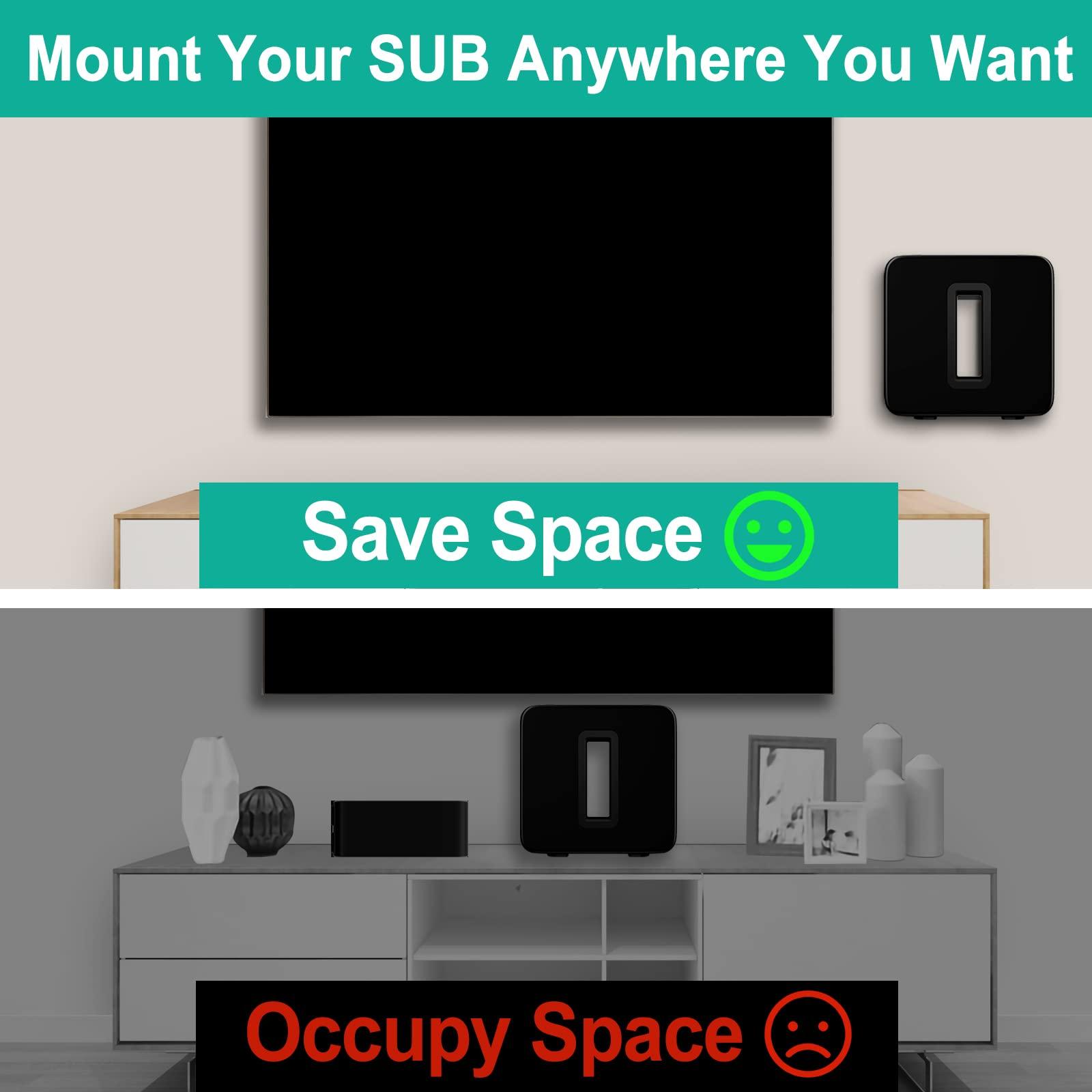 Yibracki Yibracki Wall Mount for Sonos Sub Gen 3 Gen 2 Mount, Heavy Duty Wall Mount for Sonos Sub Mounts, Mounting Brackets for Sonos Wireless Sub with Hardware Kit, Black