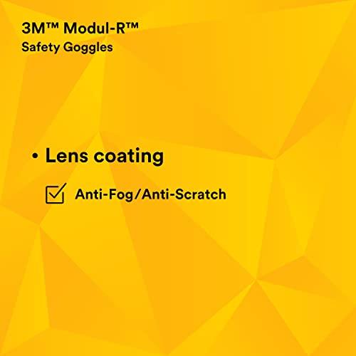 3M 3M Modul-R Safety Goggle, 40658-00000-10 Clear Anti Fog Lens with Chin Protector (Pack of 1)