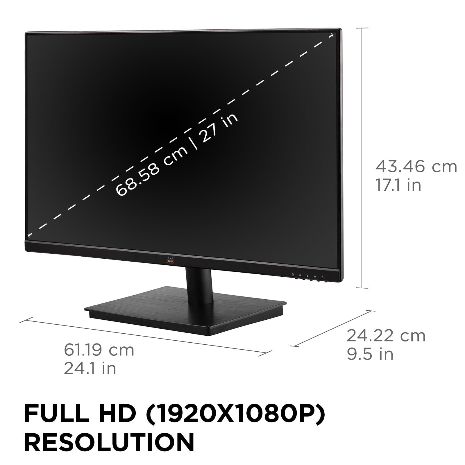 ViewSonic ViewSonic VA2709M 27 Inch IPS Full HD 1080p Monitor with 100Hz, Thin Bezels, Eye Care, HDMI, VGA Inputs for Home and Office