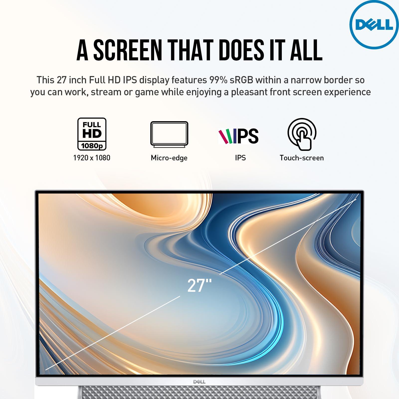 Dell Dell All In One Desktop Computer 27 Inch Touchscreen FHD, Home Business AIO PC Desktop, Intel Core i7,NVIDIA GeForce MX330,32GB RAM 1TB SSD+512GB PSSD,Lifetime Office Windows 11 Pro,RJ-45,USB-C,Webcam