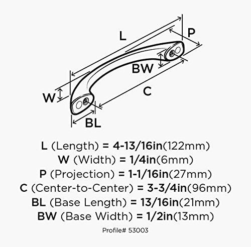 Amerock Amerock | Cabinet Pull | Oil Rubbed Bronze | 3-3/4 inch (96 mm) Center to Center | Vaile | 10 Pack | Drawer Pull | Drawer Handle | Cabinet Hardware