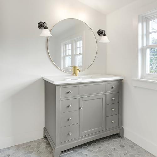 Design House Design House 514497 Millbridge Wall Traditional 1 Indoor Dimmable Light with Alabaster Glass for Bathroom Hallway Foyer, Oil Rubbed Bronze