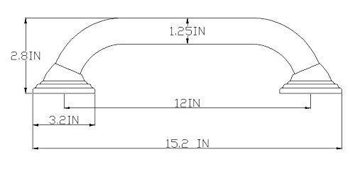 Utopia Alley Decorative Shower Grab Bar - 12\" Bathroom Grab Bars for Seniors - Non-Slip Bathroom and Household Handicap Safety Bar (Oil Rubbed Bronze)