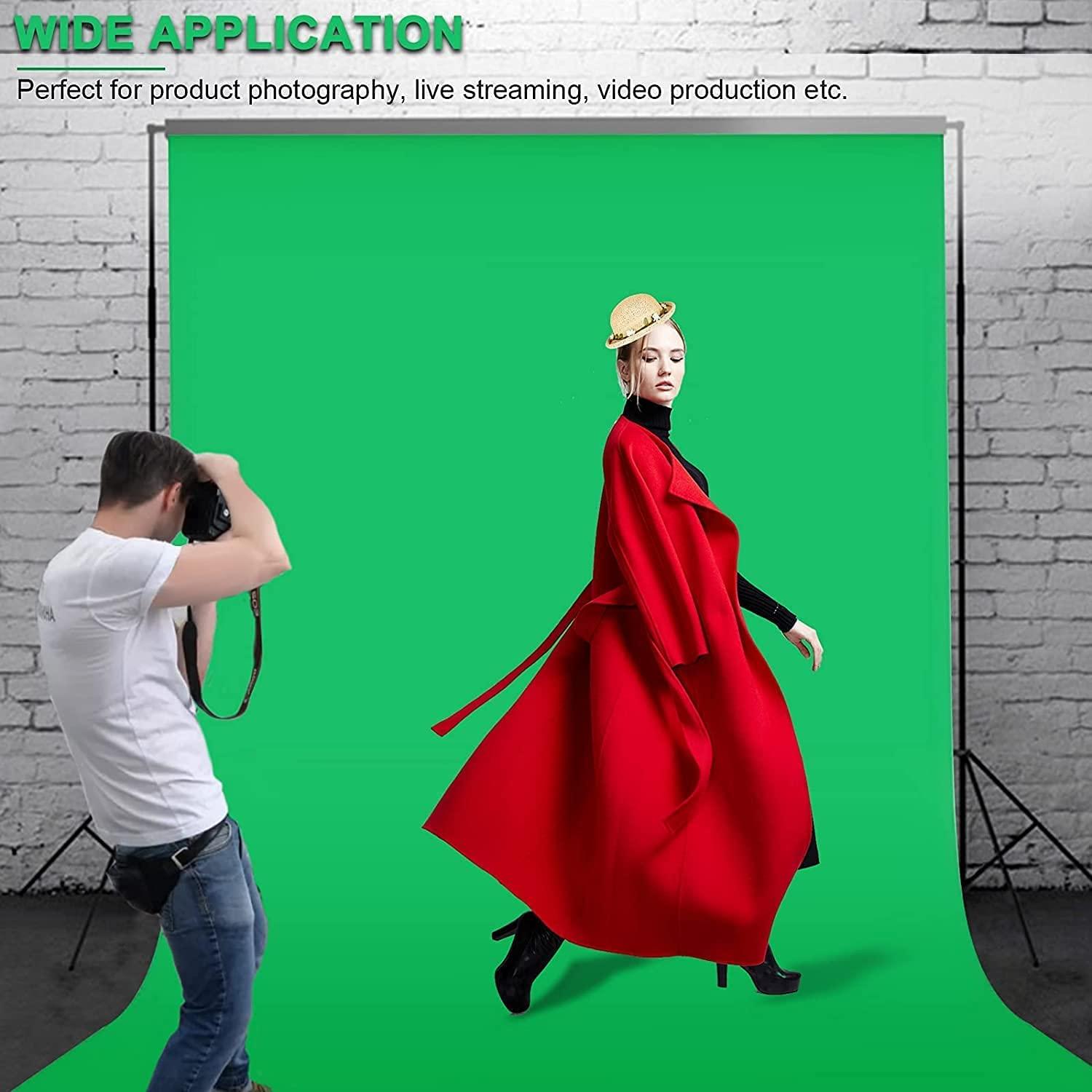 Aimosen Aimosen 10 X 7 FT Green Screen Backdrop for Photography, Chromakey Virtual GreenScreen Background Sheet for Zoom Meeting, Cloth Fabric Curtain for Party Decor Video Studio Calls Streaming Gaming Photo