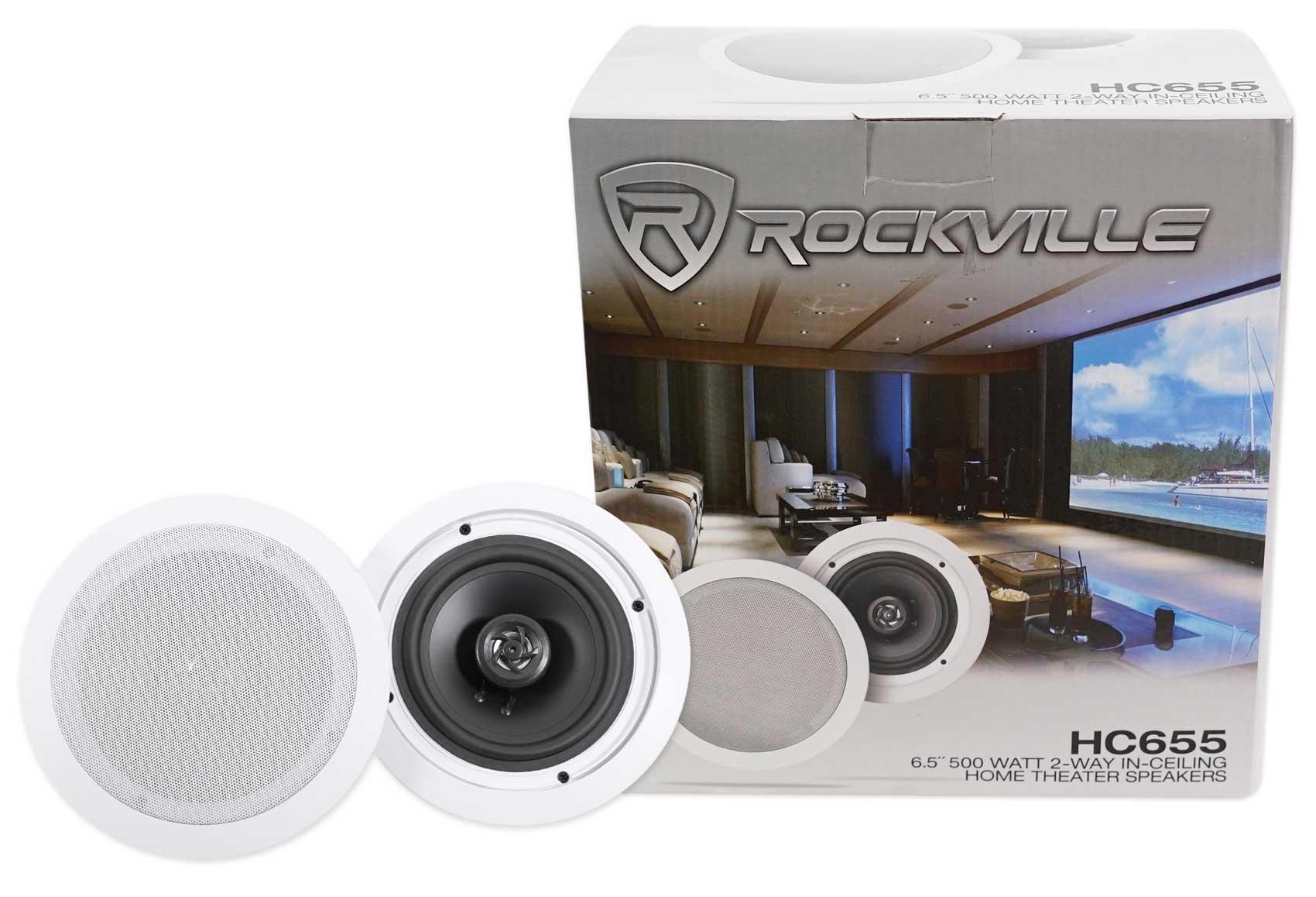 Rockville Rockville (4) HC655 6.5" 500 Watt in-Ceiling Home Theater Speakers 8 Ohm