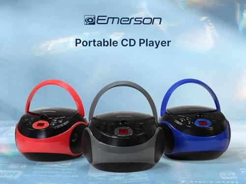 Emerson Emerson EPB-3000 Portable CD Player with AM/FM Radio, Programmable Memory, Dual Stereo Speakers, 3.5mm AUX Input, and Two-Way Power for Home or On-The-Go Entertainment Ideal for Music Lovers