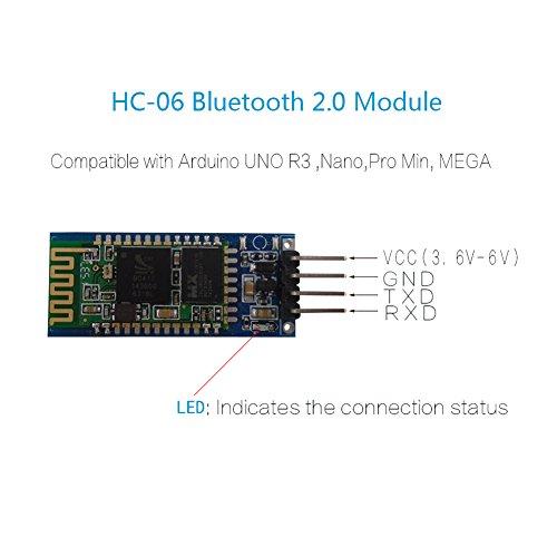 DSD TECH DSD TECH HC-06 Wireless Bluetooth Serial Transceiver Support Module Slave and Master Mode for Arduino + 4PIN Dupont Cable