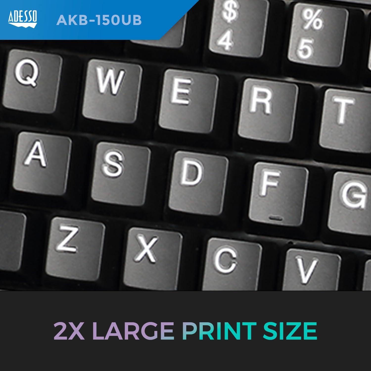 ADESSO Adesso Ergonomic USB Keyboard with Integrated Palm Rest - Split Key Design, Multimedia & Internet Hotkeys, 105-Key US Layout AKB-150UB