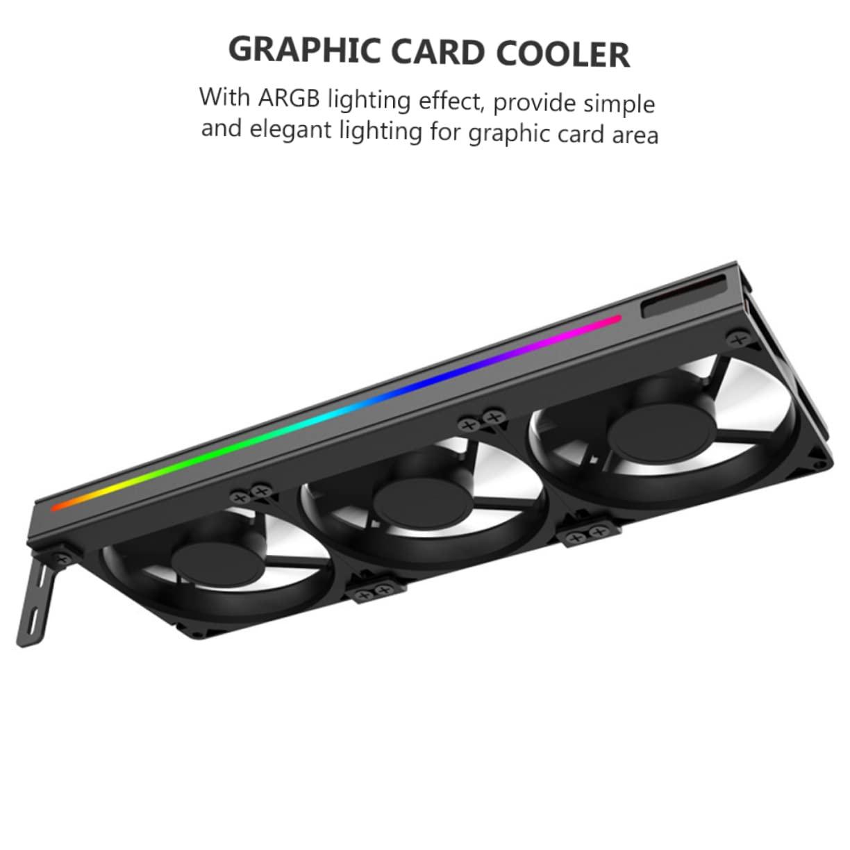 Uonlytech Uonlytech Graphics Card Cooler Small Cooling Fan Video Cooling Fan Case Fan Video Card Cooler Computer Case Part Cooler for Graphic Fans That Blow Cold Cooler Black Abs