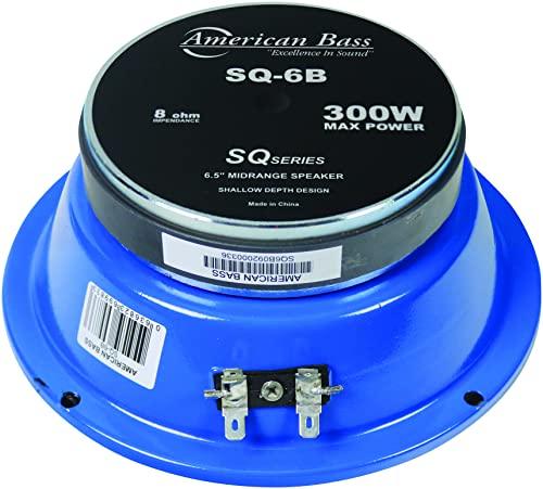 American Bass American Bass SQ-6B 6.5 Inch Midrange Speaker 8 Ohm 300 Watts Power Car Audio
