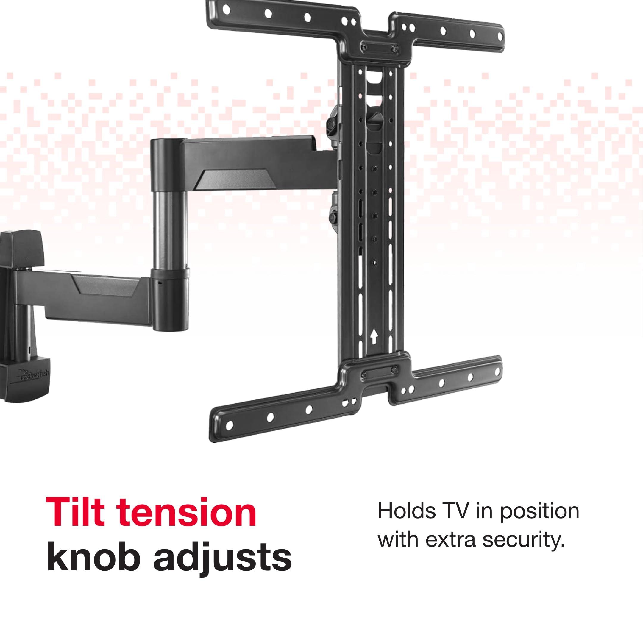 Rocketfish Rocketfish Full-Motion TV Wall Mount for Most 3255 TVs - TV Wall Mount with Swivel & Tilt Features - Durable Steel TV Mount Bracket - Full Motion TV Bracket with Dual Articulating Arms - Black