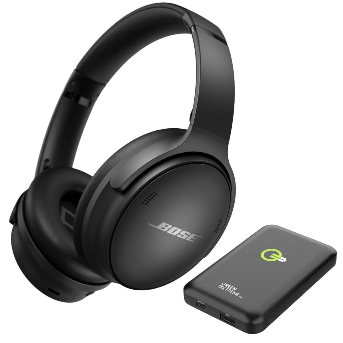 Bose Bose QuietComfort 45 Wireless Bluetooth Noise Cancelling Headphones, Over-Ear Headphones with Microphone, Personalized Noise Cancellation and Sound, Bundle Portable Wireless Charger
