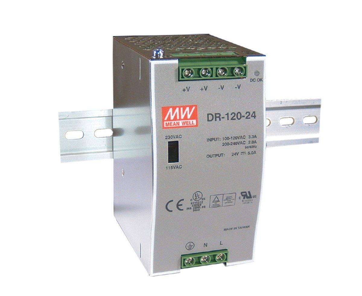 MEAN WELL MW Mean Well DR-120-24 24V 5A 120W Single Output Industrial DIN RAIL Power Supply
