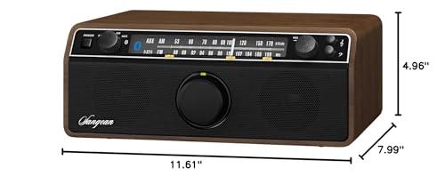Sangean Sangean WR-12BT AM/FM/Bluetooth/AUX-In Stereo Analog Wooden Cabinet Radio (Dark Walnut)