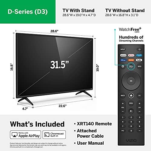 VIZIO VIZIO 32-inch D-Series Full HD 1080p Smart TV with Apple AirPlay and Chromecast Built-in, Alexa Compatibility, D32f4-J01, 2021 Model