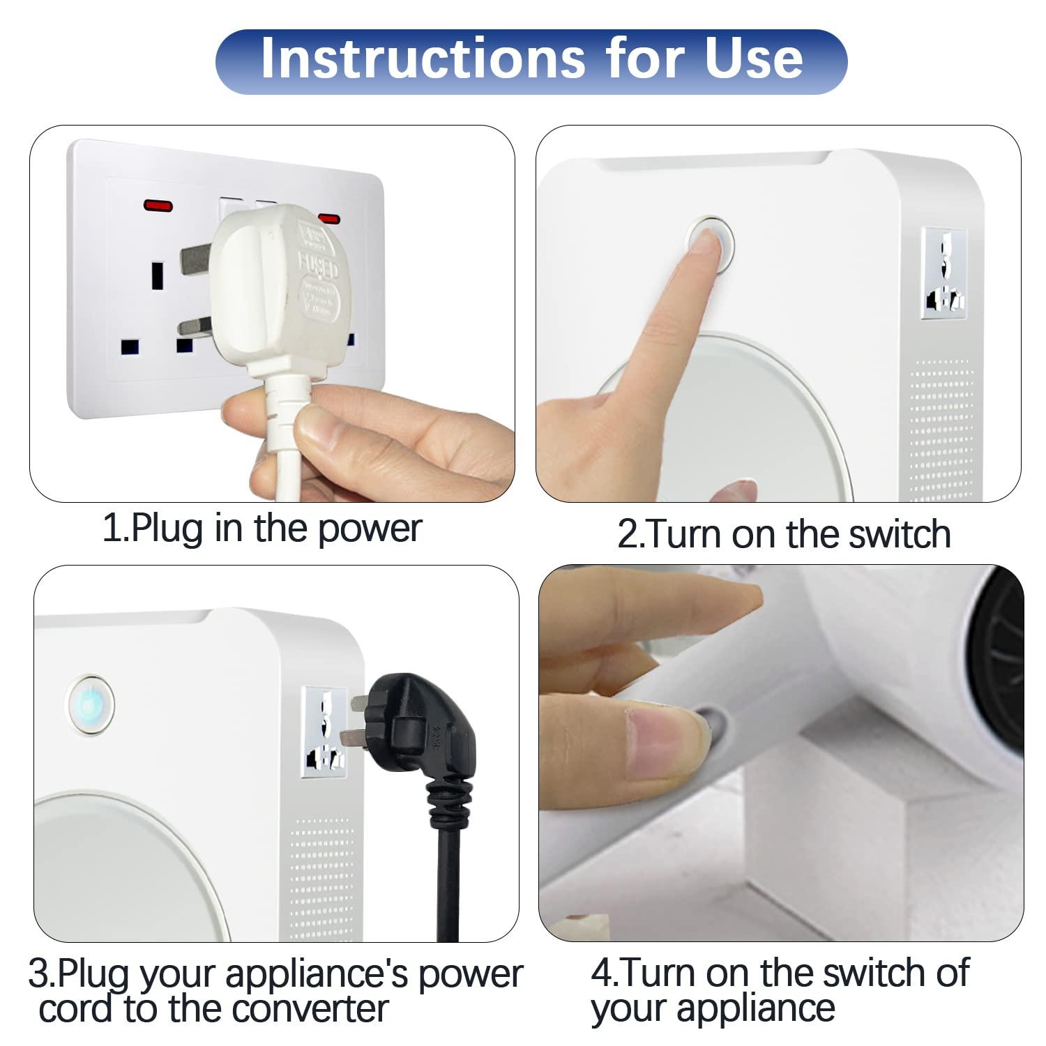 MYOYAY MYOYAY 2000W Step Up Voltage 110v to 220v Converter, Lightweight 110v to 220v Voltage Converter US to Europe Asia Power Transformer with Circuit Breaker Protection
