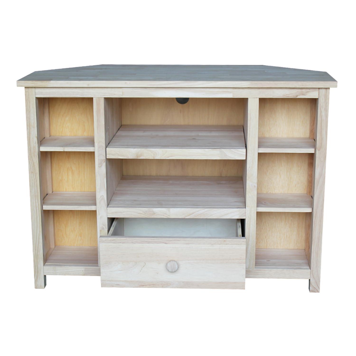 International Concepts IC International Concepts Unfinished Corner Entertainment/TV Stand, OneSize