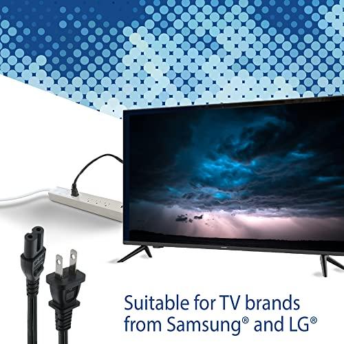XTREME DIGITAL LIFESTYLE ACCESSORIES Xtreme 10 Foot Non-Polarized Replacement Power Cord for TVs, Game Consoles, Cable/Satellite Boxes, Printers, Soundbars, Home Theaters, Speakers & More, Works with Samsung, LG, TLC, PlayStation & More