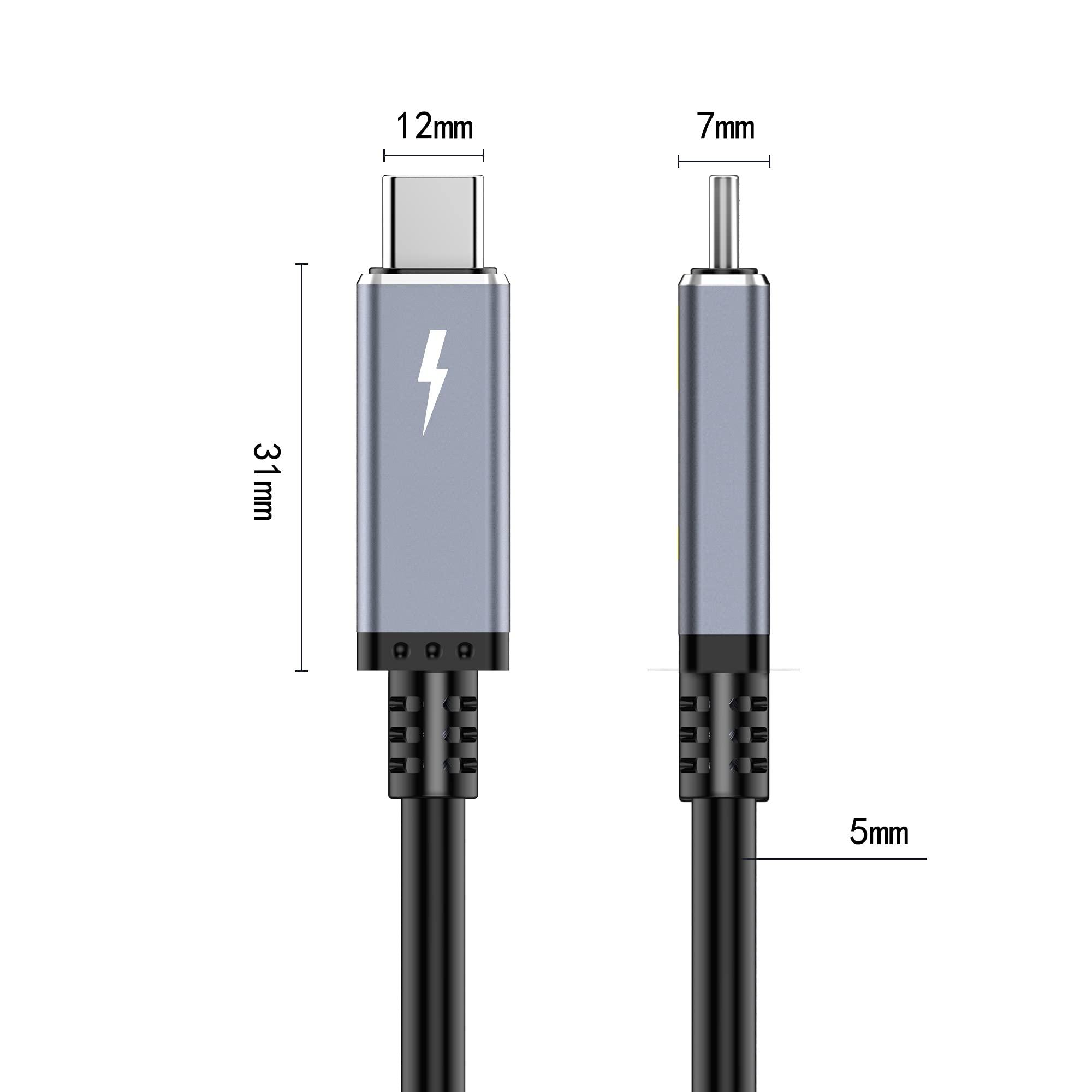 TREBLEET TREBLEET 40Gbps USB4 Cable Compatible with Thunderbolt 3, Thunderbolt 4, 6.6ft (2m), 100W, 5K@60Hz, Compatible with Thunderbolt 3 (USB C) Hub, Adapter, eGpu, 20V/5A